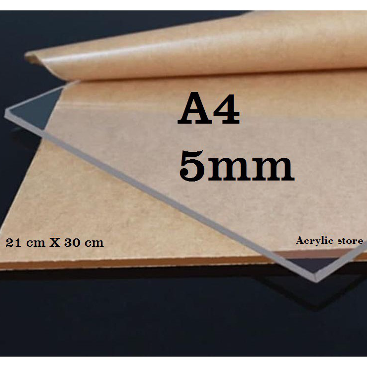 

➾❈❁ Akrilik Lembaran 5mm bening ukuran A4 (21 cm x 30 cm)