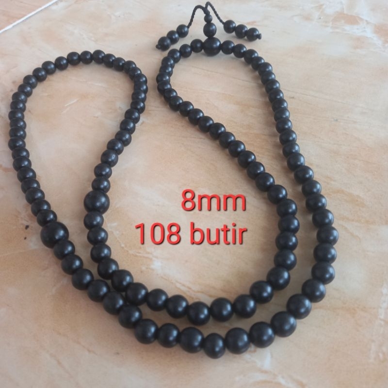 tasbih budha 108 butir tasbih kelor hitam tasbih japamala kalung tasbih budha 108