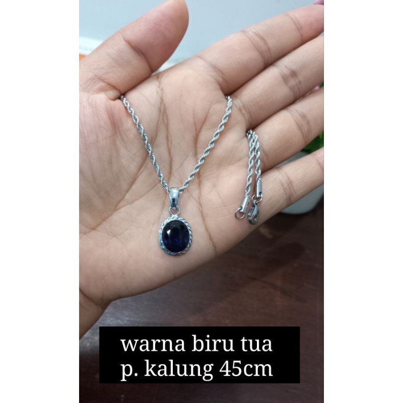 set Liontin batu biru