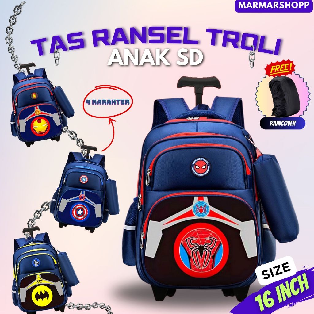Tas Ransel TROLI  Anak Sekolah SD KARAKTER COWOK SD (631)