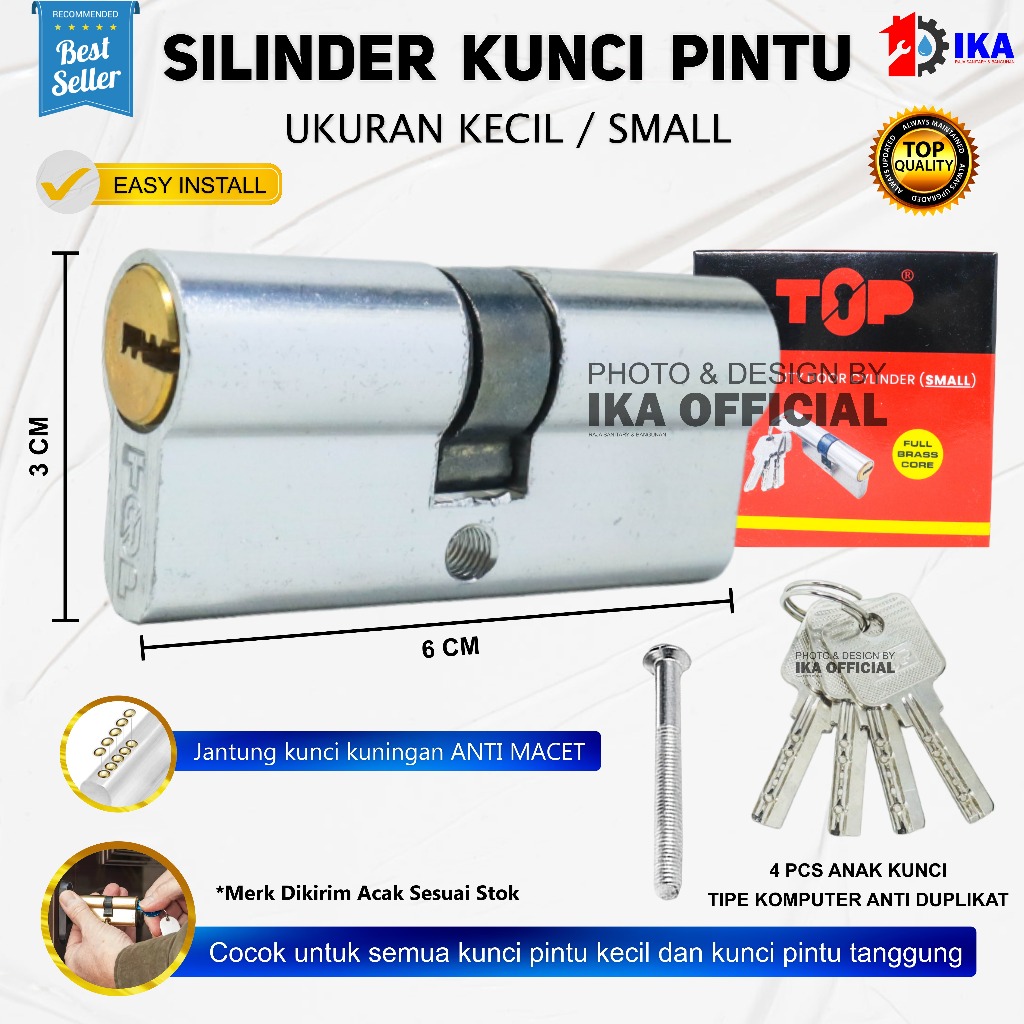 Loonagranit Silinder / Cylinder Kunci / Pintu Kodai Kuningan Kecil / Besar Isi Silinder Kunci Pintu