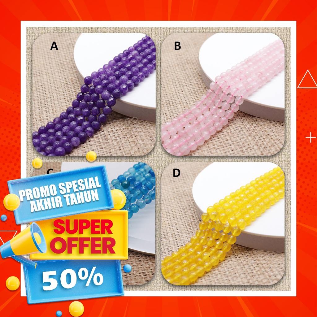 Promo manik manik gelang 6mm / batu agate / batu agate manik manik 6mm / Bahan Gelang Manik Manik Ba