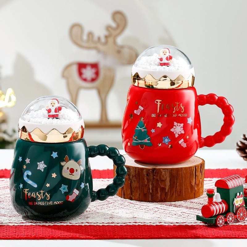 Snowball Christmas Mug Santa Claus / Gelas Christmas Kado Natal Merry Christmas / Hampers Natal /  Christmas Gift