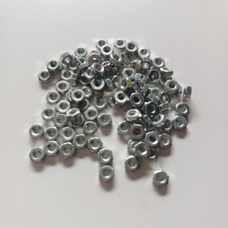 Mur m2 / mur 2mm / nut m2  /mur untuk baut 2mm  100pcs