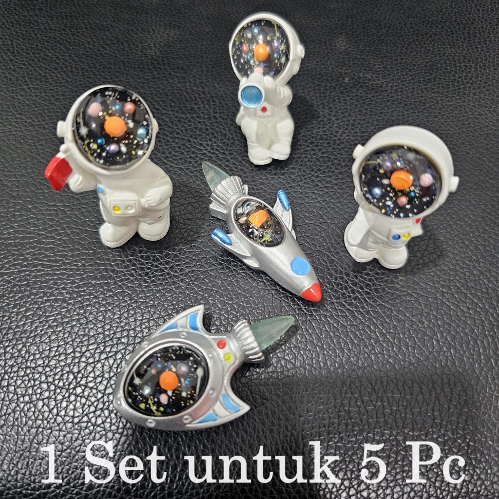 Pajangan Hiasan Cake Figure Topper Astronot Set Toper Hiasan Pesawat