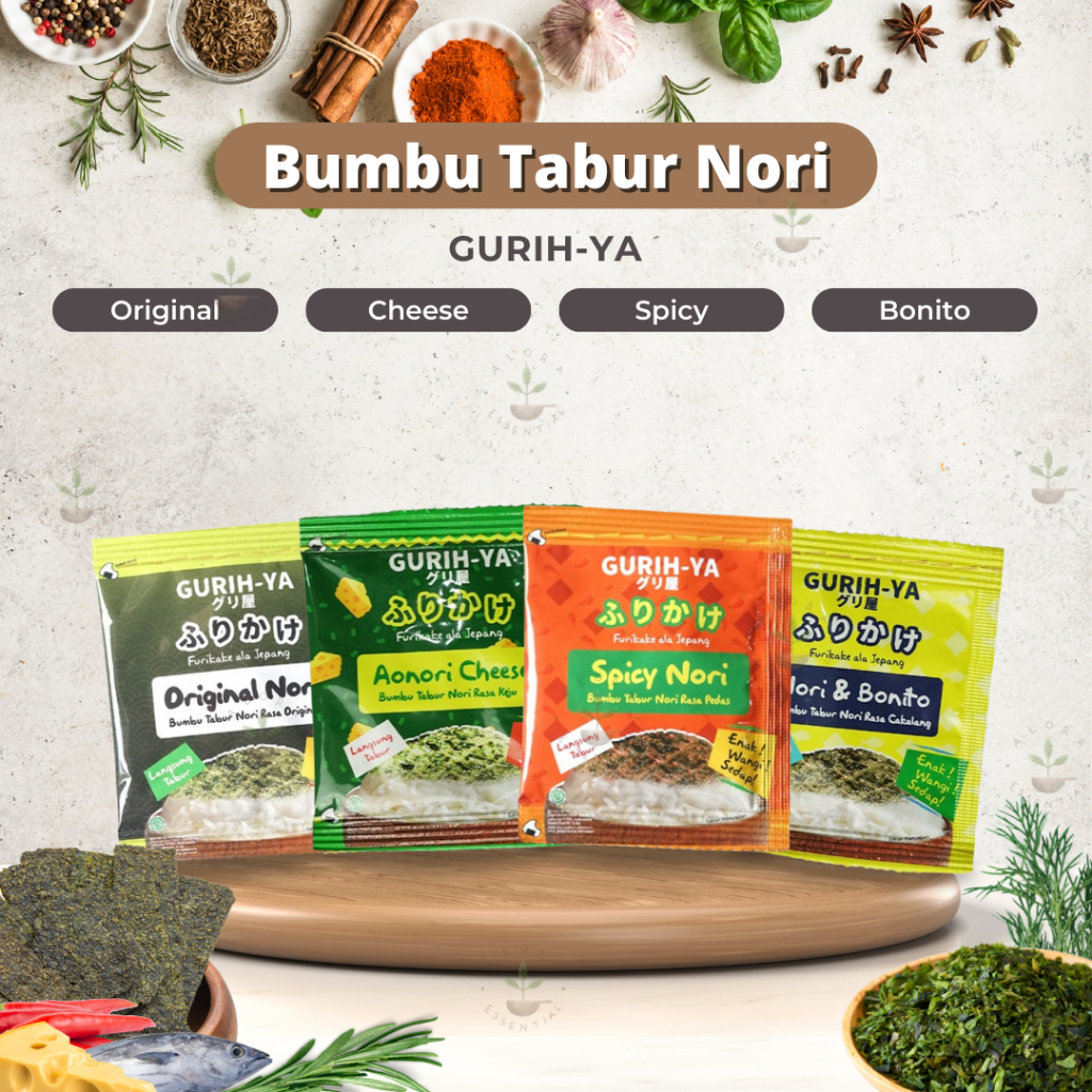 

Gurihya Nori Seaweed Sachet 5.5gr - Gurih-Ya Rumput Laut Tabur Nori