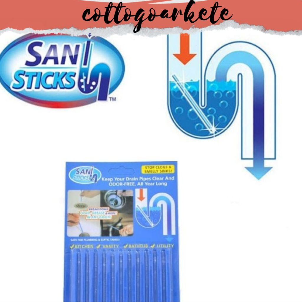 SANI STICK PEWANGI SALURAN MAMPET|Sani stick drain pembersih pewangi wastafel memperlancar saluran a