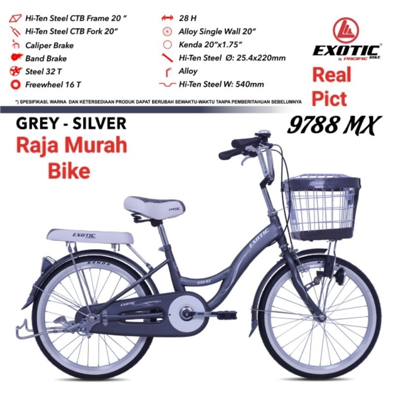 Sepeda Mini Exotic 9788 MX 20 Inch Sepeda Keranjang 20 Inch Exotic By Pacific