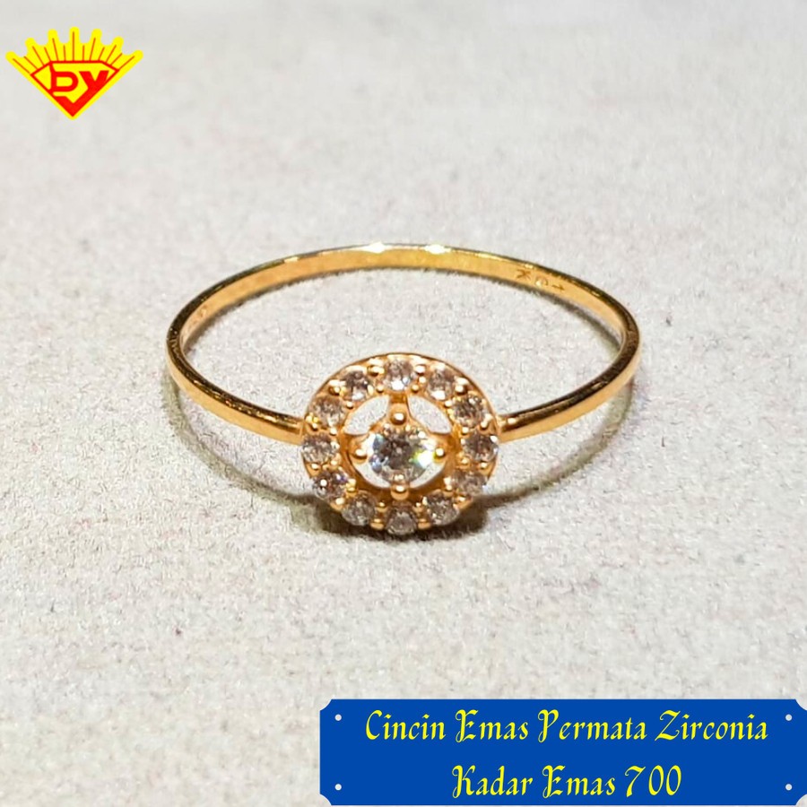 Cincin Emas Permata Zirconia 552 Kadar 700