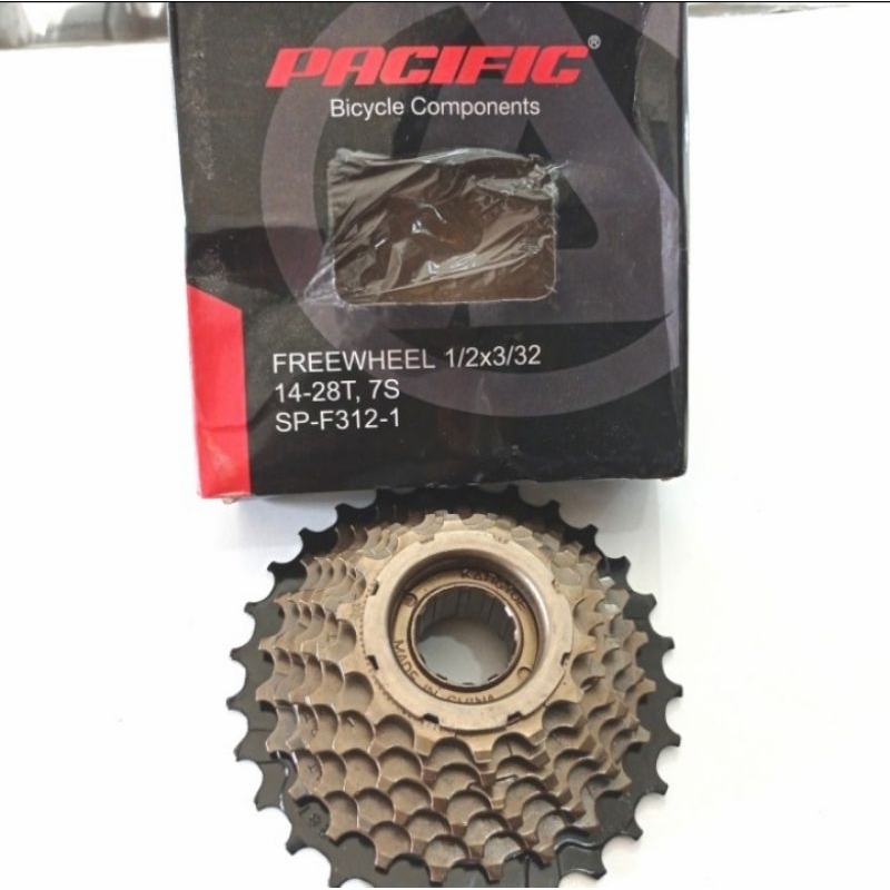 Sprocket 7 Speed Pacific Ulir drat freewheel, Sproket sepeda gir