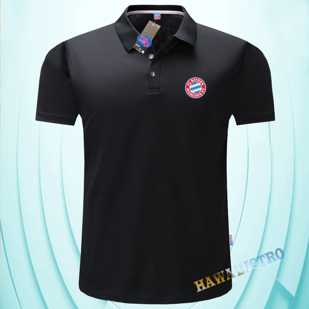 Hn Fashion -  Polo Kerah Print Bayern Munchen  - Kaos Kerah Pria Distro - Kaos polo Shirt pria Kerah