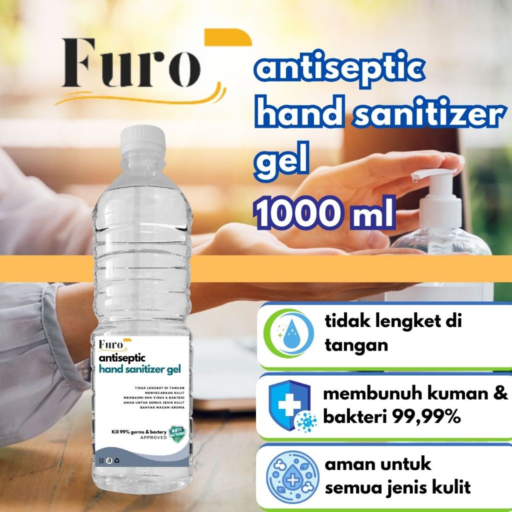 Hand Sanitizer Gel Aroma Wangi Segar Kemasan 1 Liter botol PET