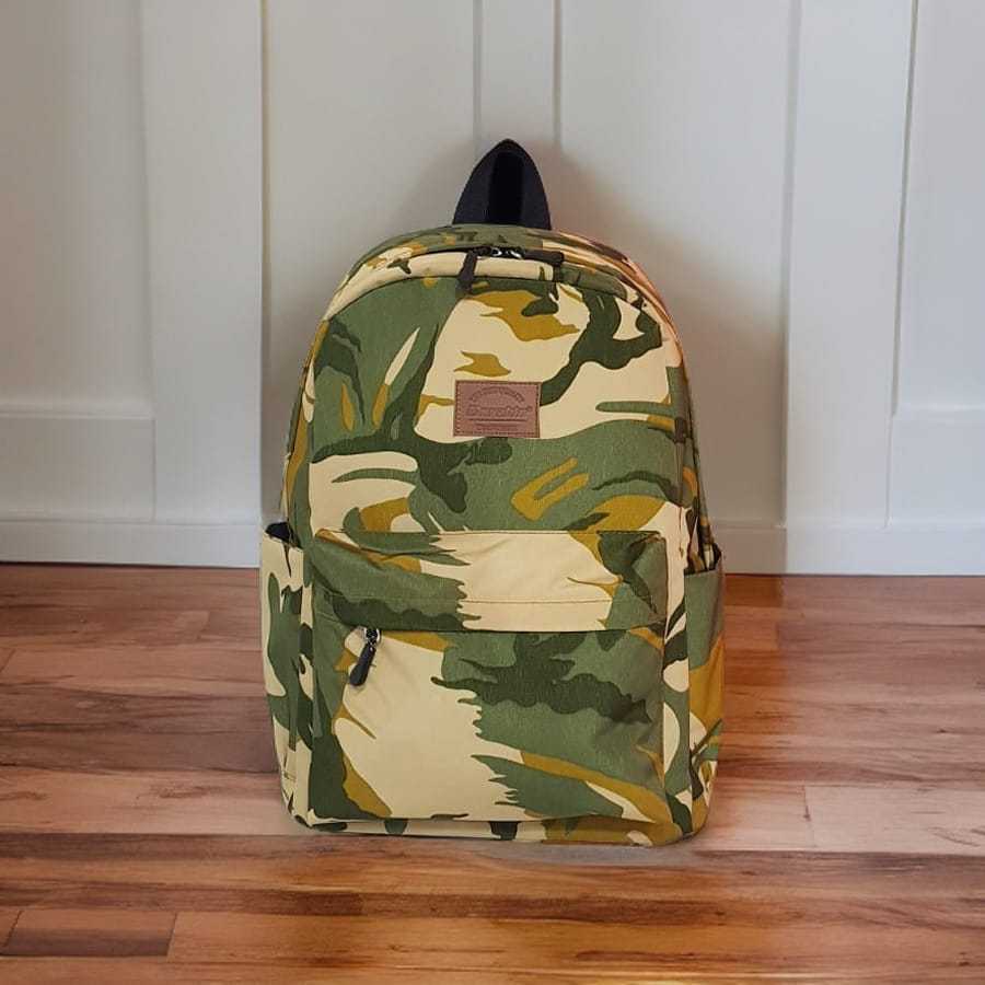 Ransel GUANGZHOU Motif ARMY Loreng SD SMP SMK Kuliah Tas Bahu Gaya Korea Pemuda Fashion Wanita 004