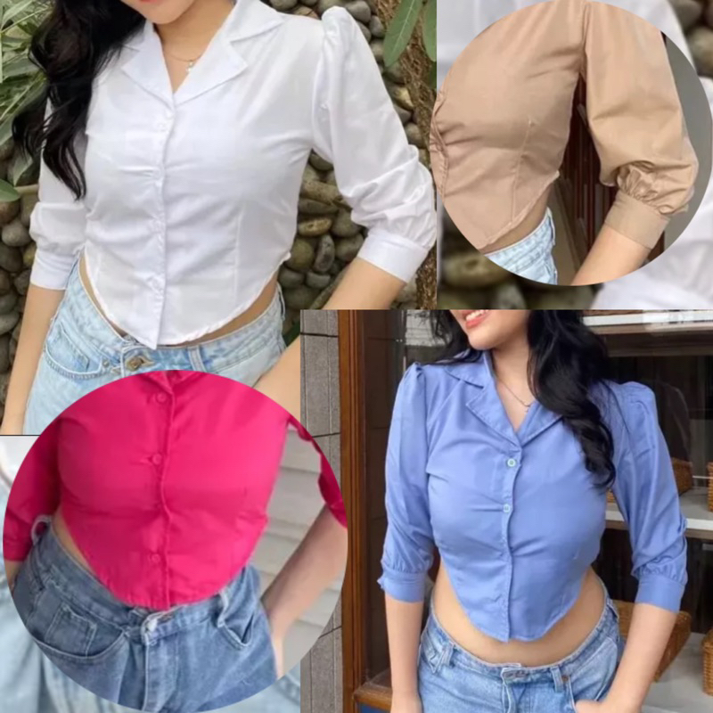 KEMEJA PUFF CHIA - KEMEJA LANCIP LENGAN PUFFY