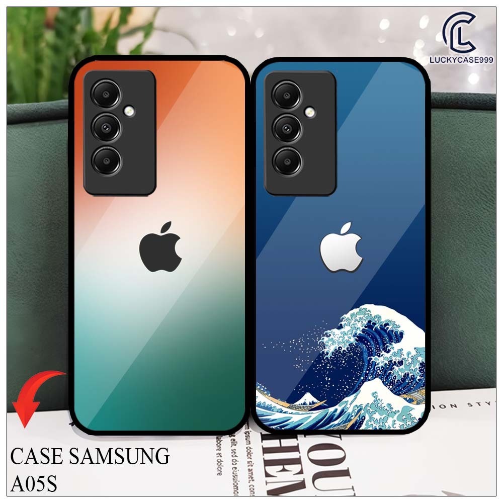 Softcase Samsung A05S A05 Terbaru (LS827) Casing Kaca Kilau Motif Logo Apple Pic HD Case Samsung All