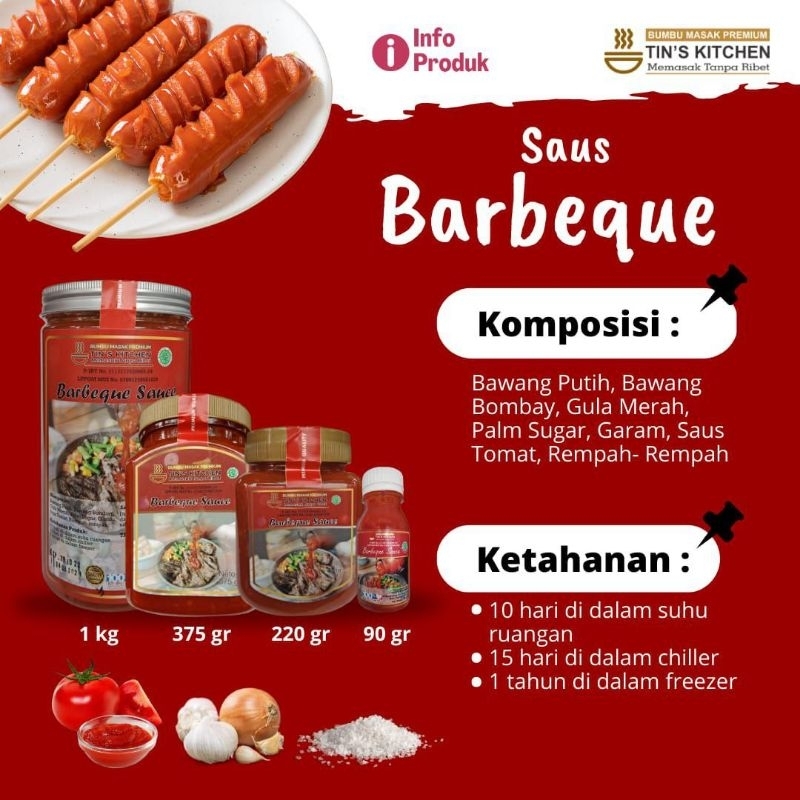 

SAUS BARBEQUE TIN'S KITCHEN - bumbu basah - bumbu instan - bumbu oles bbq