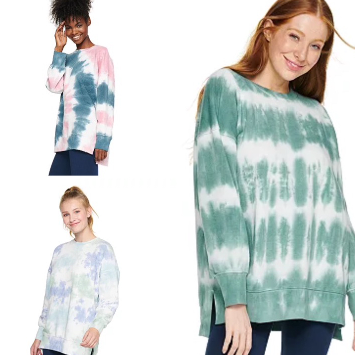 Baru SO BY KOHLS WOMEN SWEATSHIRT SOFT TIE DYE LEMBUT