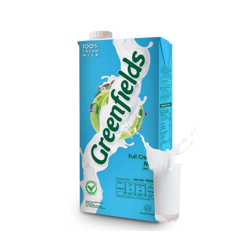 

GREENFIELDS UHT FULL CREAM MILK 1000 ML SUSU CAIR 1 LITER