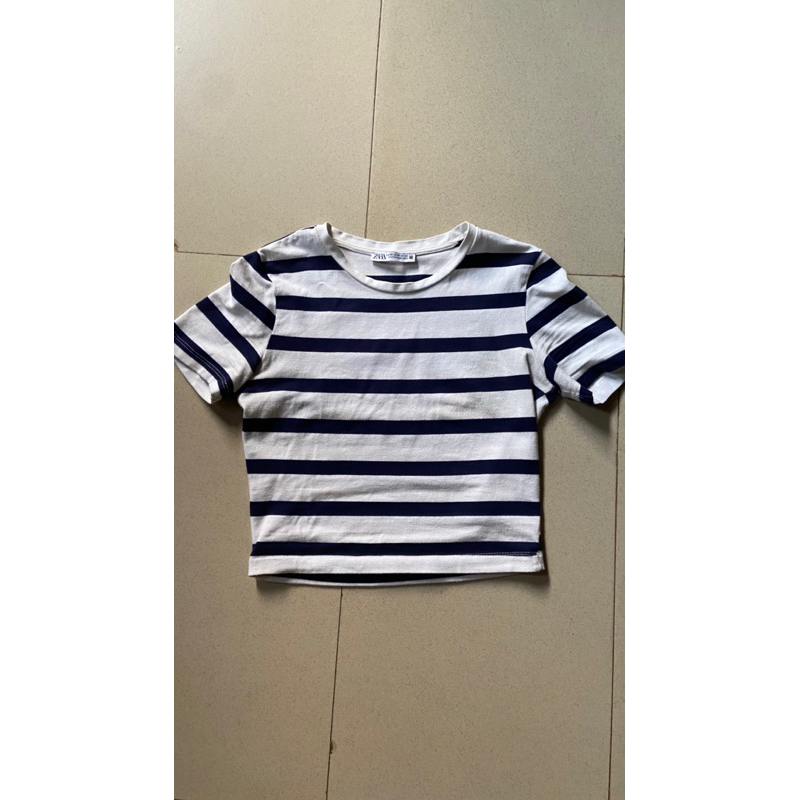 zara crop top stripe