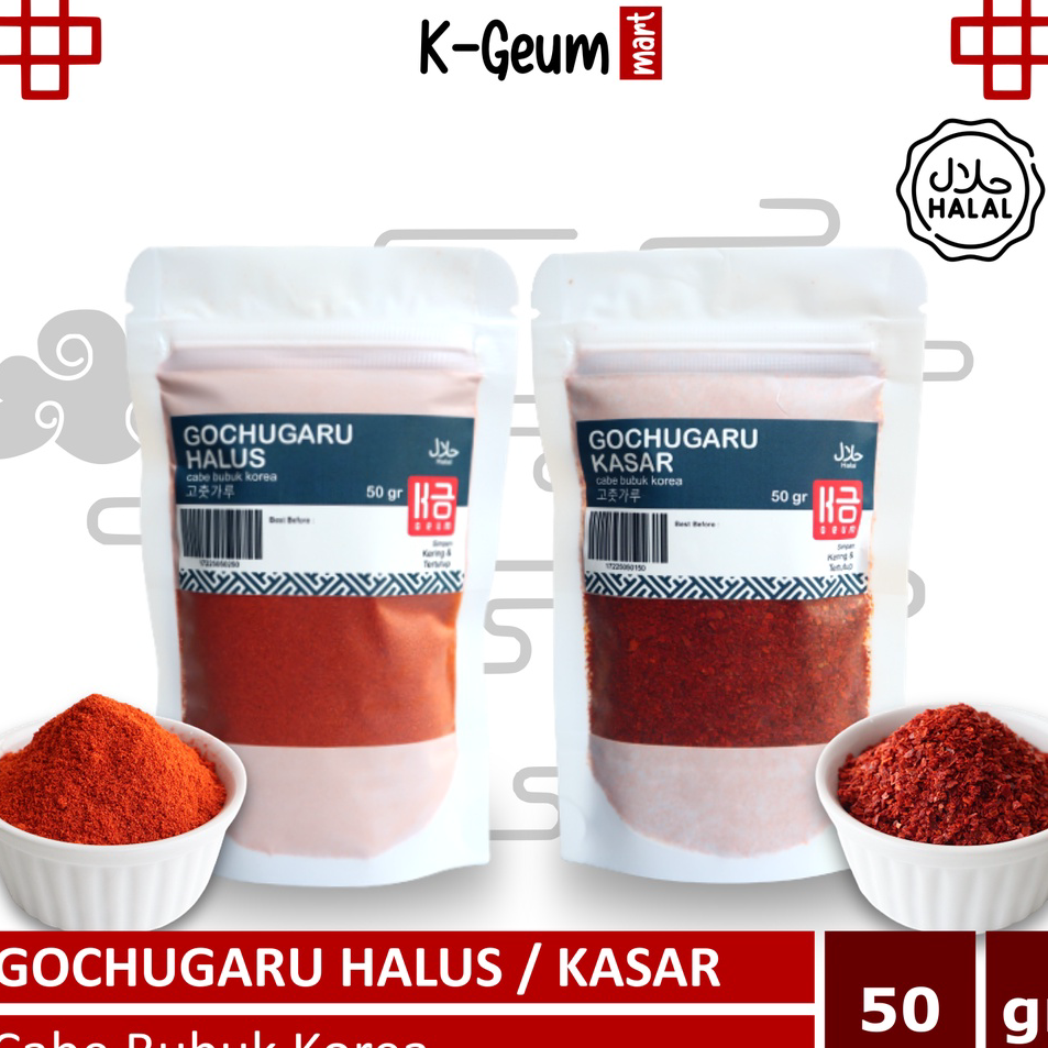 

➧➣✩✸ Gochugaru Kasar / Gochugaru Halus Cabe Bubuk Korea Halal 50 Gr