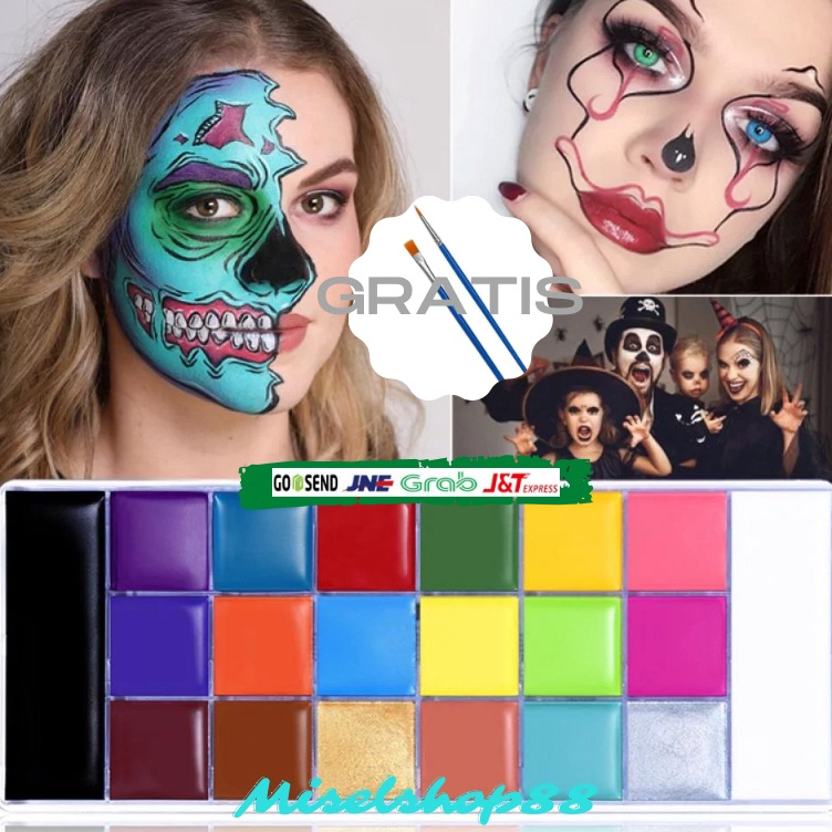 

Terlaris 1 set 12 Warna Body Face Painting dan Kuas Cat Wajah Painting Wajah Body Painting Stock Banyak