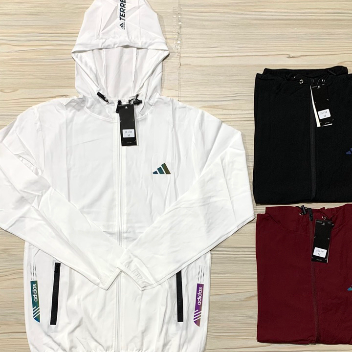 Paling Popular JAKET MICRO PARASUT ADIDAS IMPORT PREMIUM OLAHRAGA RUNNING PRIA MAN HOODIE KUPLUK TOP