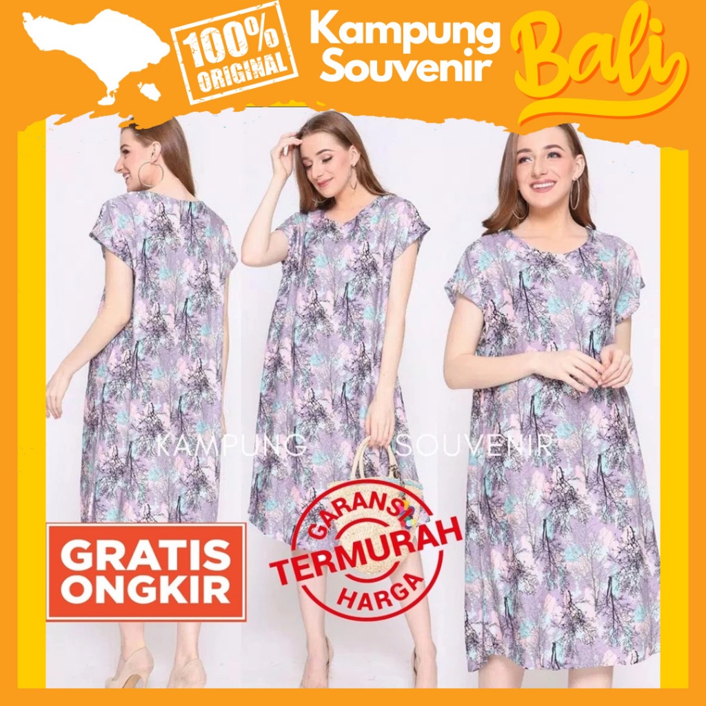 Daster Bali Valeria Allsize Rayon Adem Jumbo Daster Wanita Kekinian Baju Tidur Oleh Oleh Khas Bali
