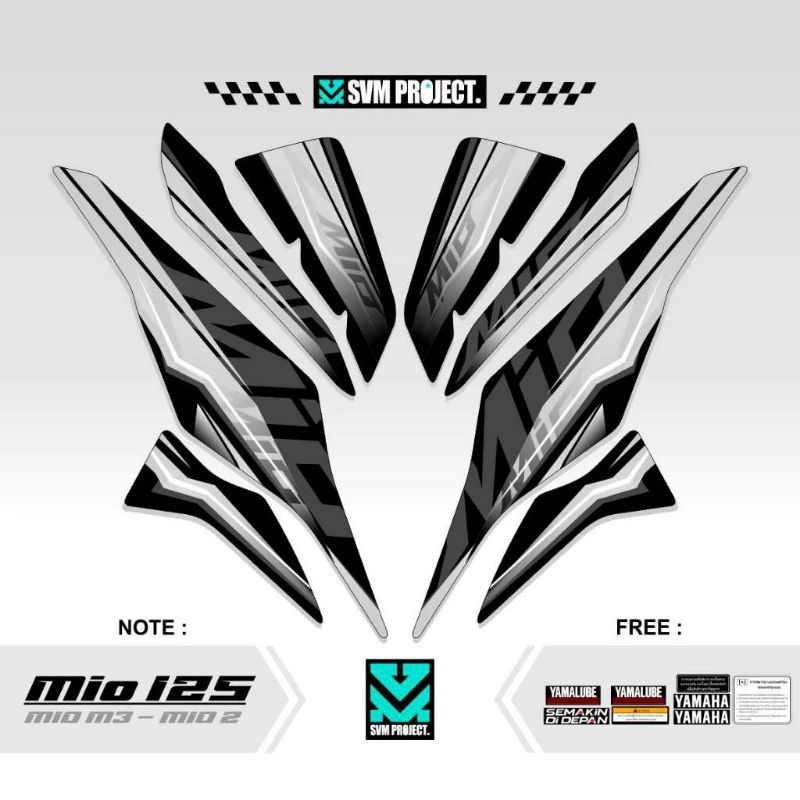 STRIPING MIO 125 MOTIF 42 / STICKER MIO M3 / Z / 125 / SOLARIZ STIKER / SETIKER LOGO / STIKER VARIAS