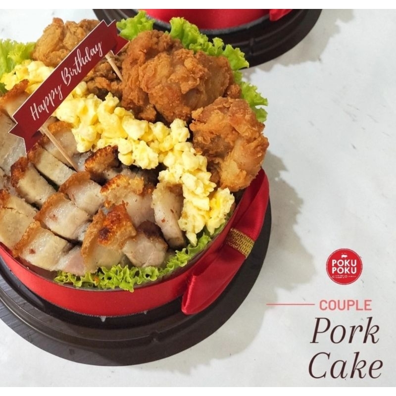 

COUPLE PORK CAKE 2 orang (2 lauk) by POKU POKU - Birthday Anniversary Food Hampers Ulang Tahun Gift