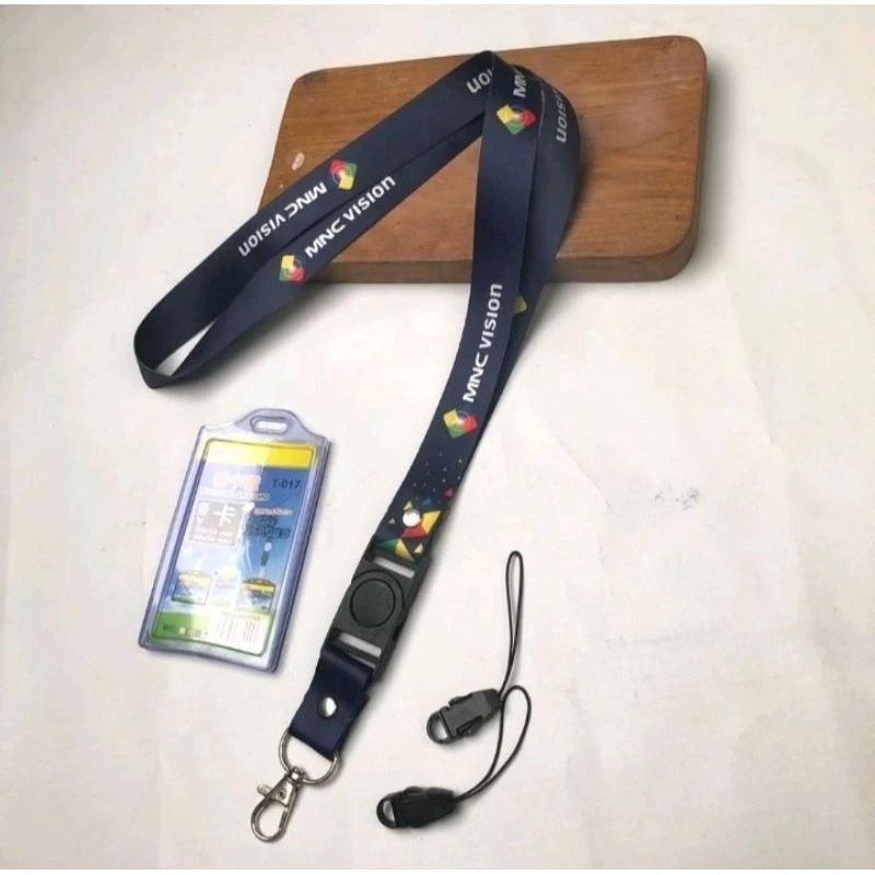 

Tali lanyard id card MNC VISION tali gantingan printing 2 sisi