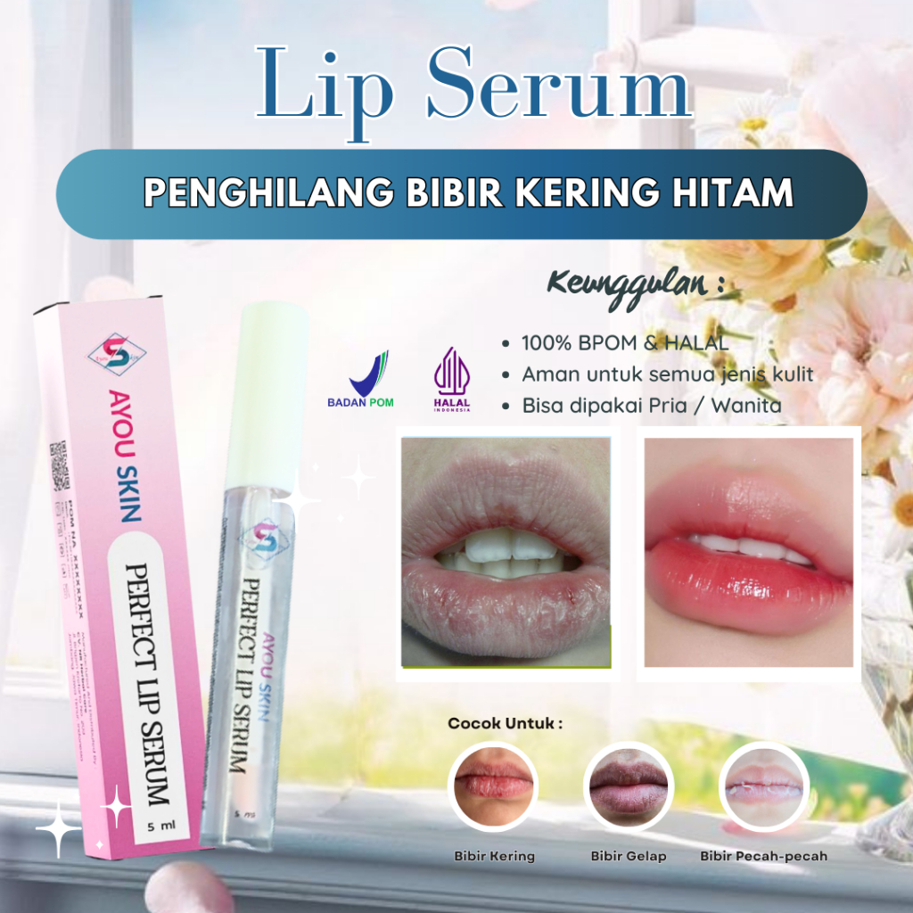 Vitamin Bibir Pecah Pecah Kering, LipBam Pelembab Bibir Kering, Lip Gloss Untuk Bibir Kering, Vitami