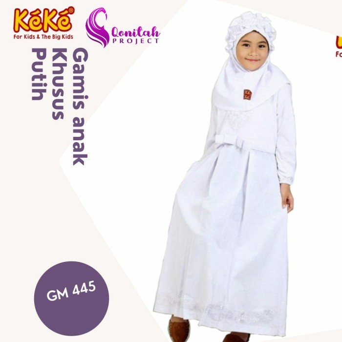 BIG SALE  BAJU MUSLIM ANAK by KEKE ORI/BUSANA MUSLIM keke PUTIH ANAK CEWEK/BUSANA MUSLIM ROK ATASAN 