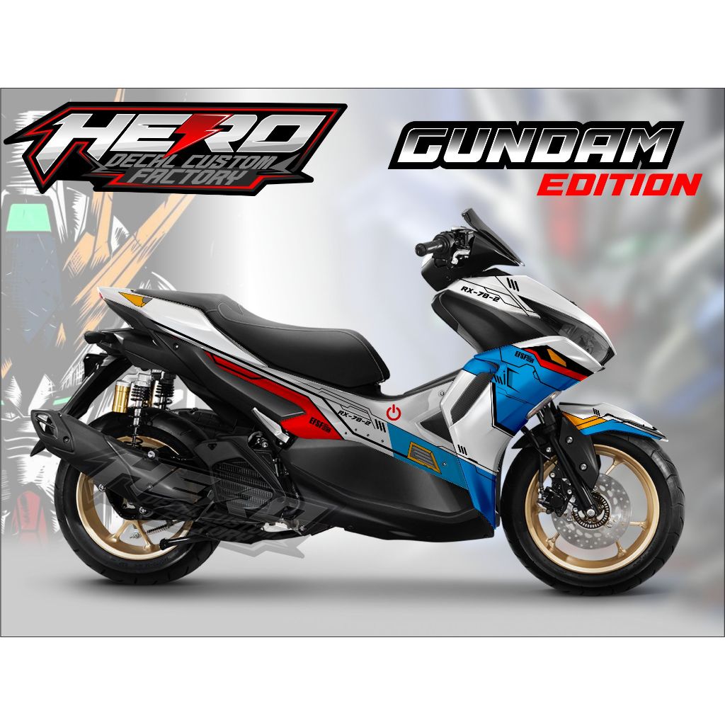 TERBARU DECAL AEROX GUNDAM EDITION - STICKER AEROX GUNDAM EDITION PREMIUM (KIRIM FOTO MOTOR)