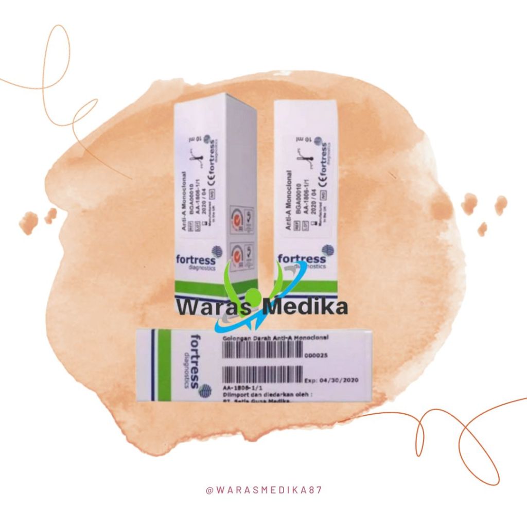 Reagen Golongan Darah Anti A, B, D, AB 10ml Goldar FORTRESS Diagnostic Set Serum