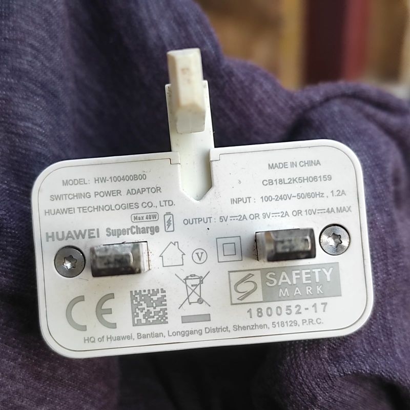 Adaptor huawei 40w 40 watt Super Charger original copotan ( second ) tanpa kabel data