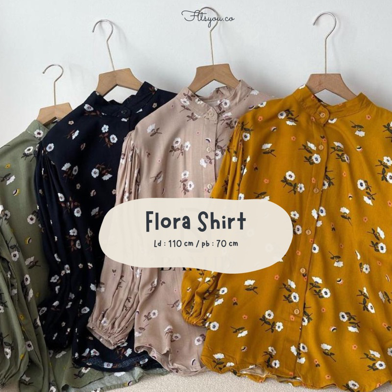 Flowra Blouse Rayon Motif / Blouse Rayon Bunga Murah Tebal / Grosir Blouse Rayon Premium / Basic Off