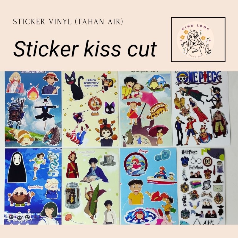 

Sticker sheet ghibli studio kiss cut sticker tahan air sticker vinyl