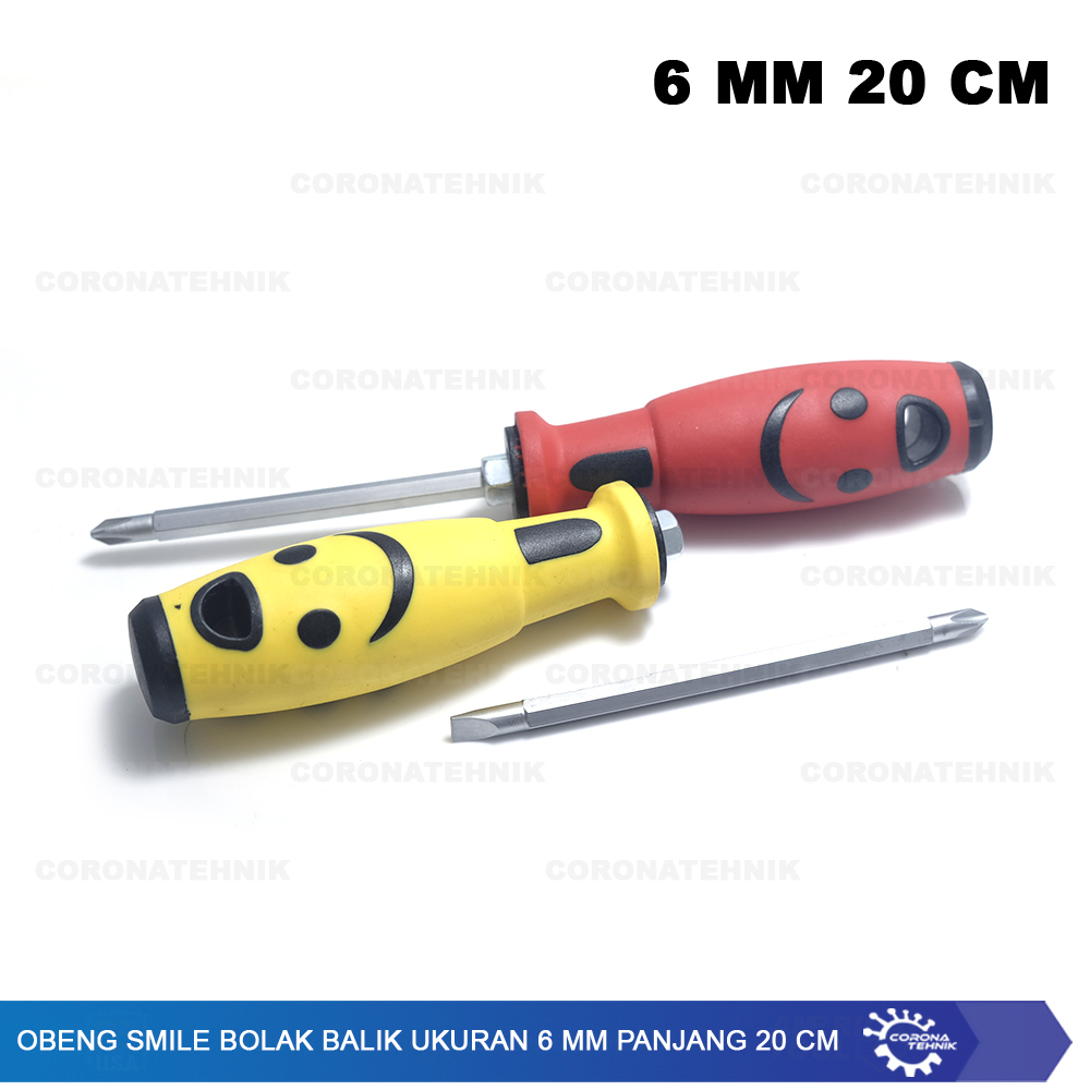 Ukuran 6 mm Panjang 20 cm - Obeng Smile Bolak Balik