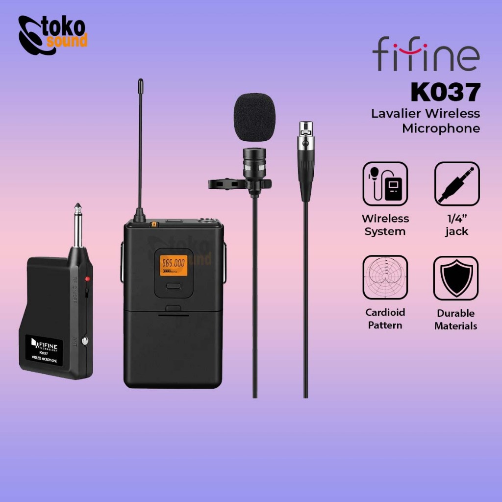 FIFINE K037 WIRELESS LAVALIER MICROPHONE SYSTEM FOR CAMERA/SMARTPHONE