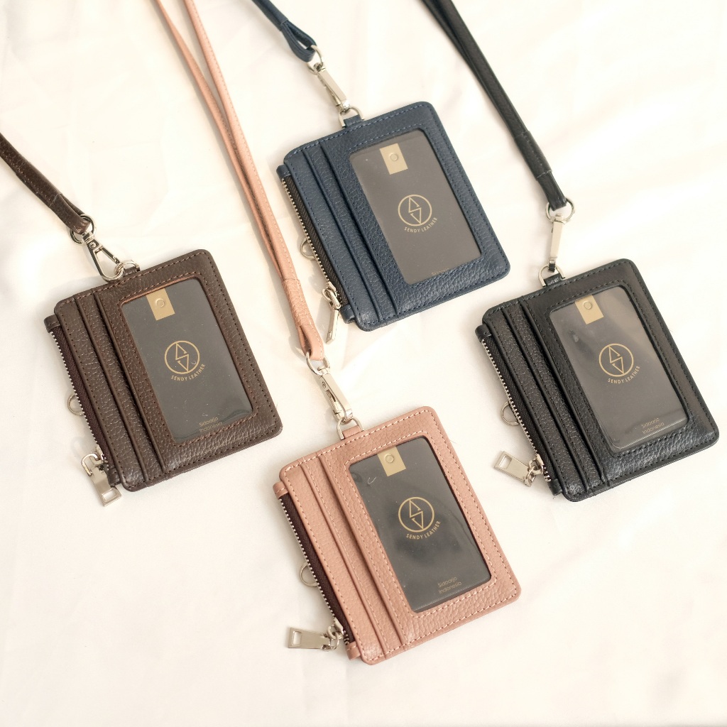

Lanyard Id Card Name Tag Kulit Sapi Asli Pria Wanita Unisex Sendy Leather GRANADA