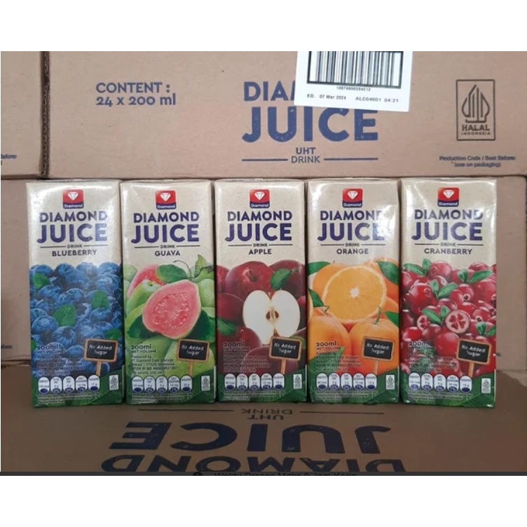 

DIAMOND UHT Juice Drink 200ml, Jus Buah Blueberry/Cranberry/Guava