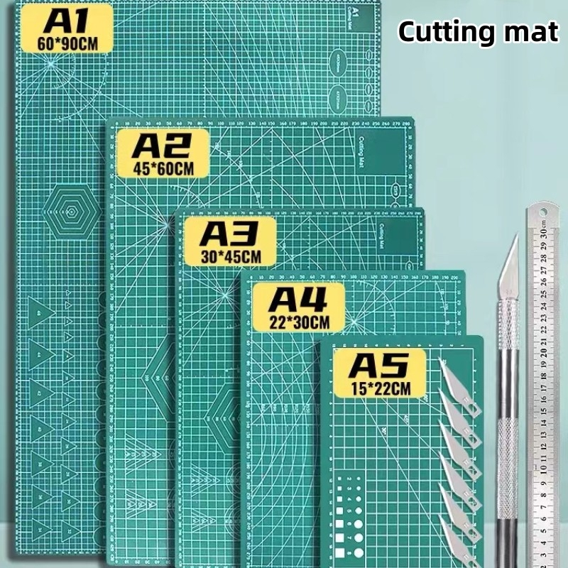 A1/A2/A3/A4 Cutting Mat/PVC Cutting Mat Cutting Mat Dua Sisi Alat DIY Cutting Board Lapisan lima teb