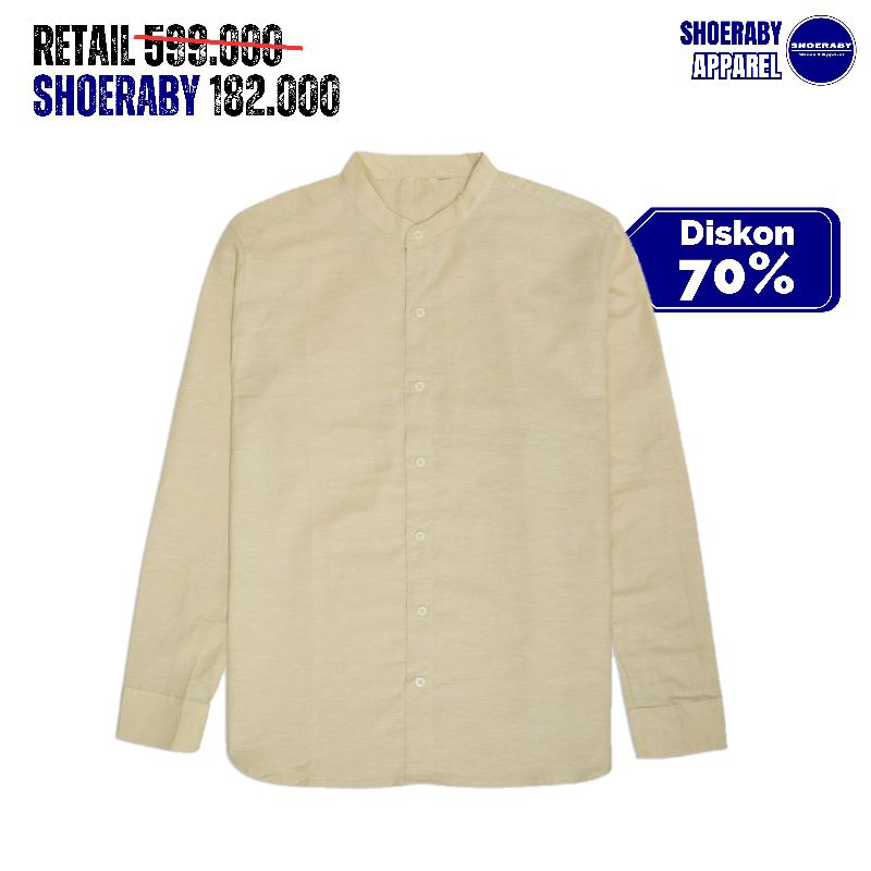 Kemeja Uniqlo Soft Twill Cream Original Murah Diskon. Kemeja Original Kantor Casual Formal Pria Cowo