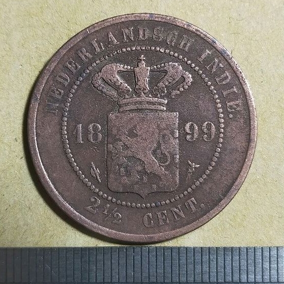 #34-BB. UANG KUNO / KOIN KUNO / BENGGOL 2.5 CENT TAHUN 1899