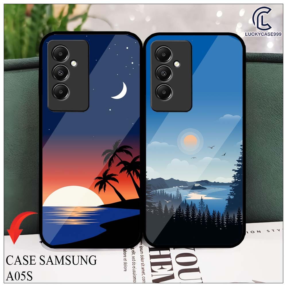 Softcase Samsung A05S A05 Terbaru (LS837) Casing Kaca Kilau Motif Montain Pic HD Case Samsung All Ty
