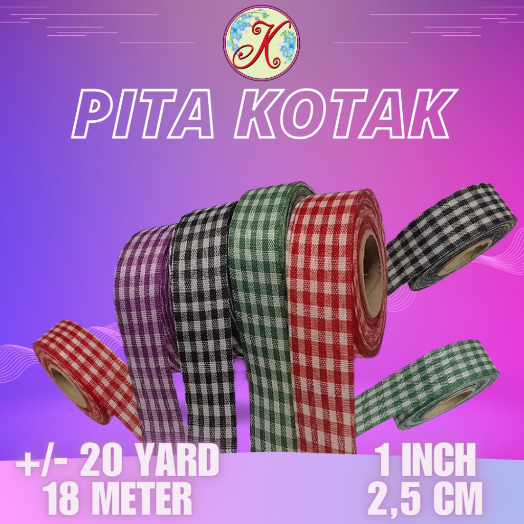 

Harga per Roll Pita Kain motif Kotak 1 inch / 2,5 cm