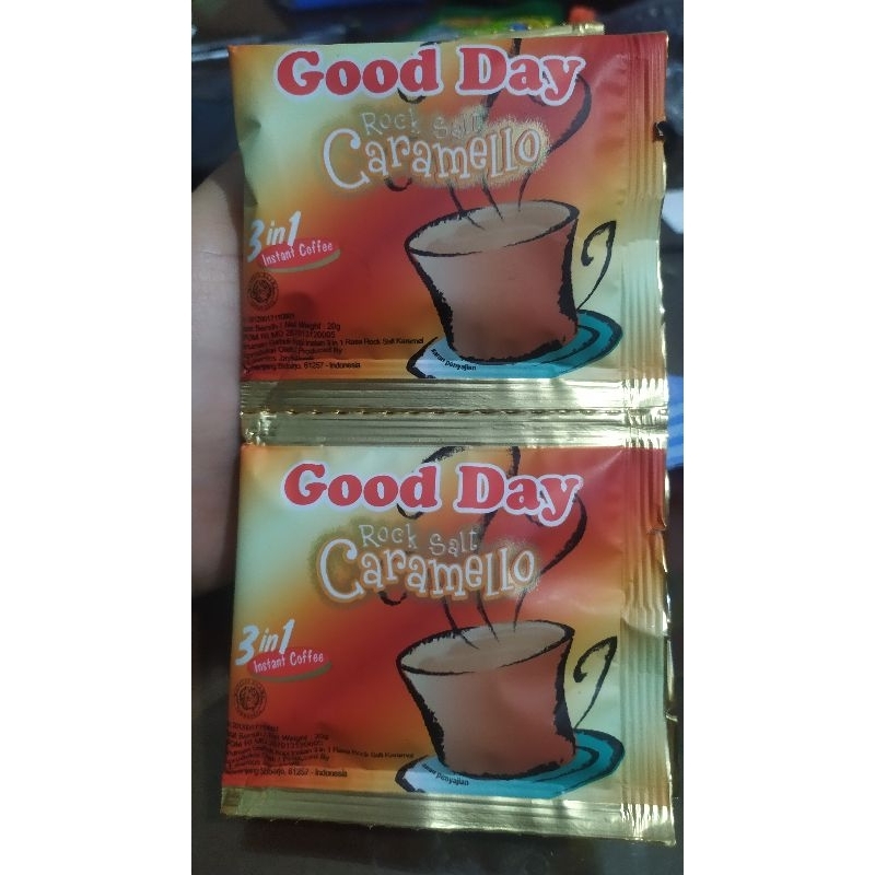 

Good Day Rock Salt Caramello 1 Renteng isi 10 Sachet