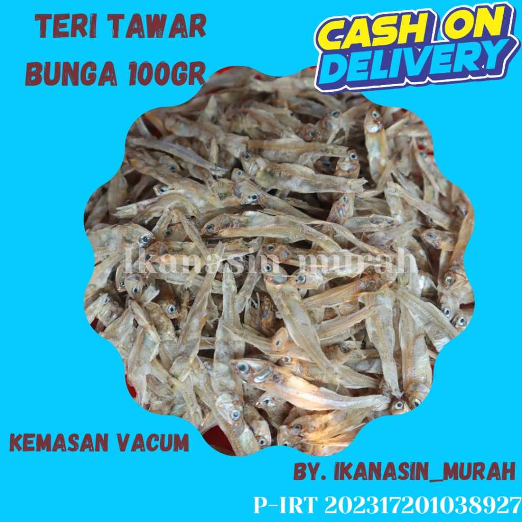 

IKAN TERI TAWAR BUNGA 100GR / IKAN ASIN MURAH BISA COD