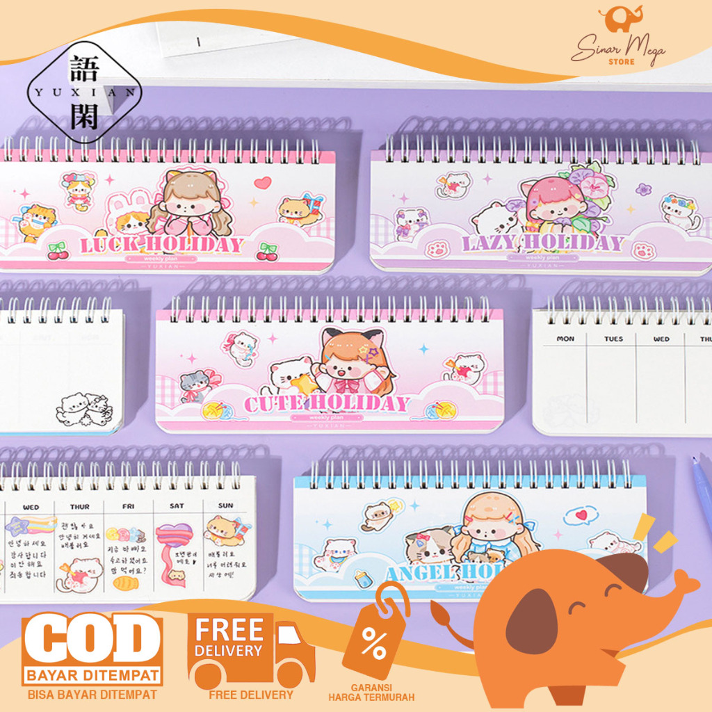 

Chichi Cat Paradise Spiral Weekly Planner / Catatan Mingguan