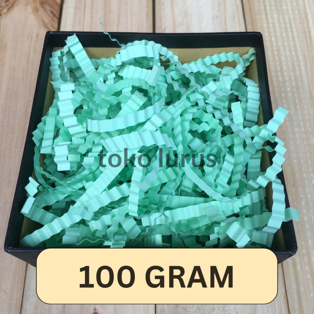 

Shredded Paper Keriting Hijau 100 Gram cocok untuk Hampers Kado Parcel